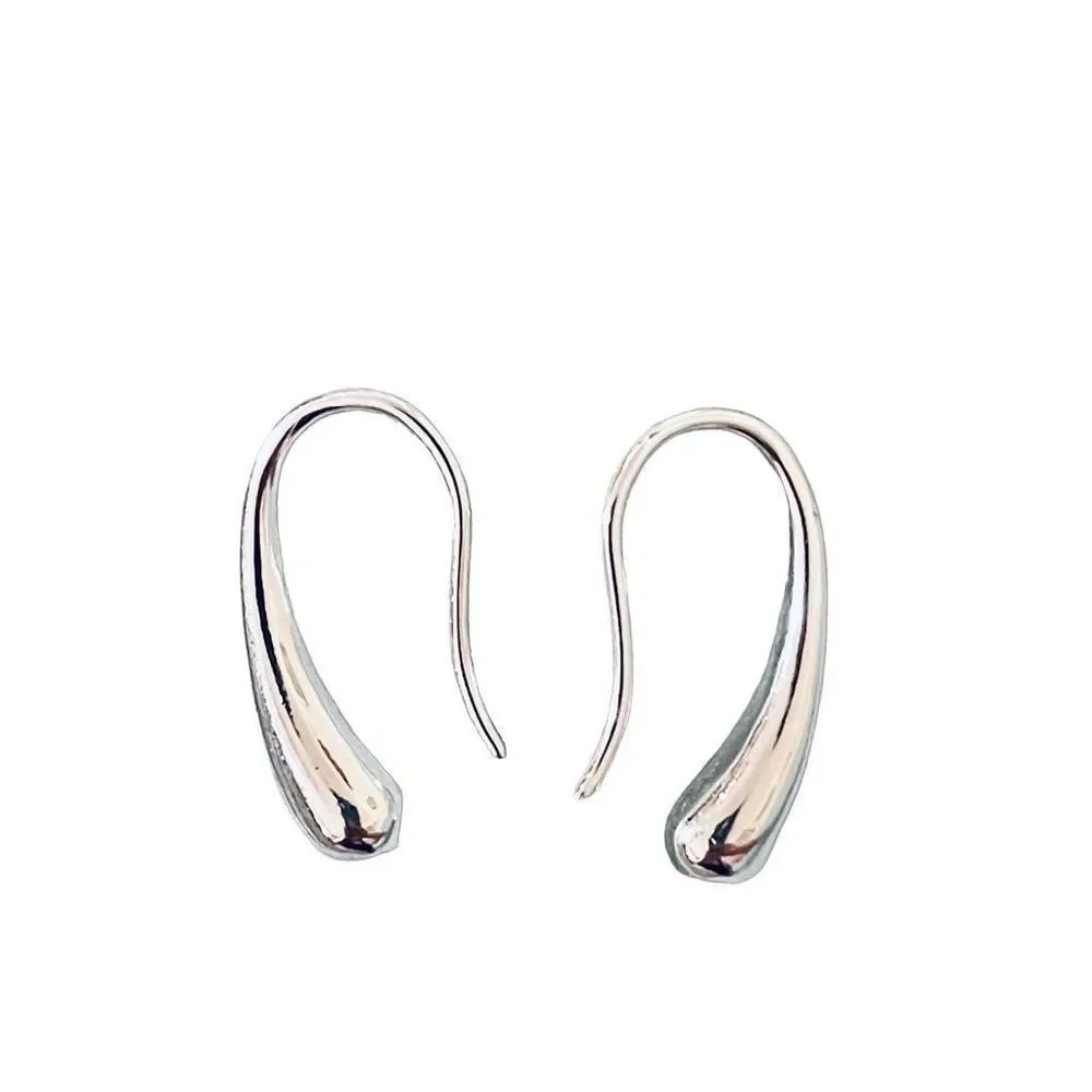 NEW 925 Sterling Silver Teardrop French‎ Hook Earrings
